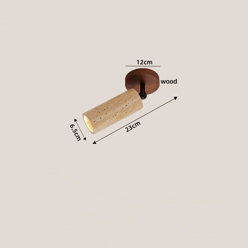 DecorBites™ LED Ceiling Lamp Natural Yellow Travertine Walnut Wood Ceiling Lights