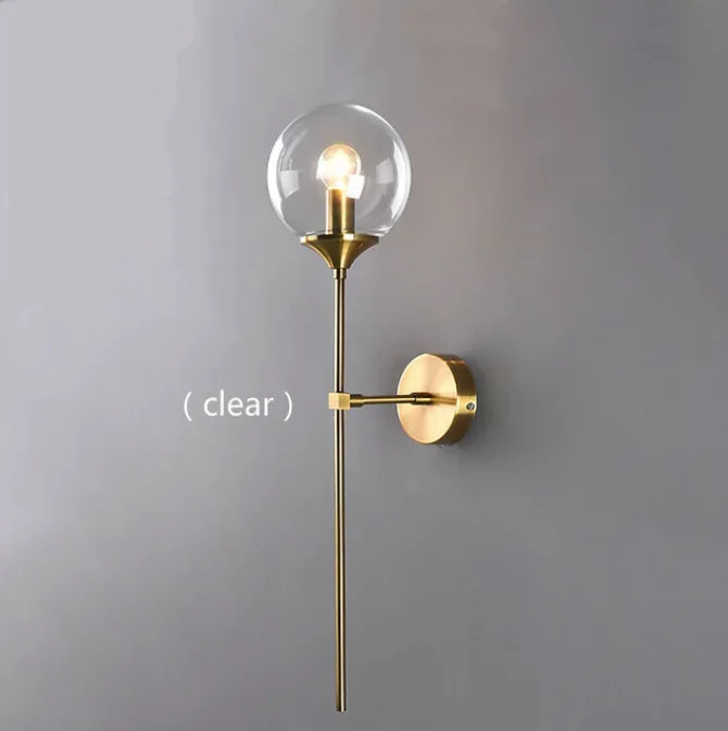 DecorBites™ Golden Round Glass Wall Sconce: Modern Nordic Lighting Fixture for Home Decor