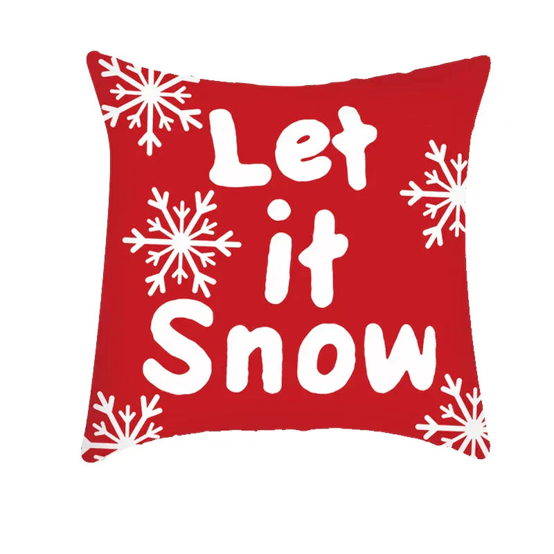 DecorBites™ Christmas Cushion Cover 45x45cm Xmas Pillowcase for Sofa - Happy New Year 2023