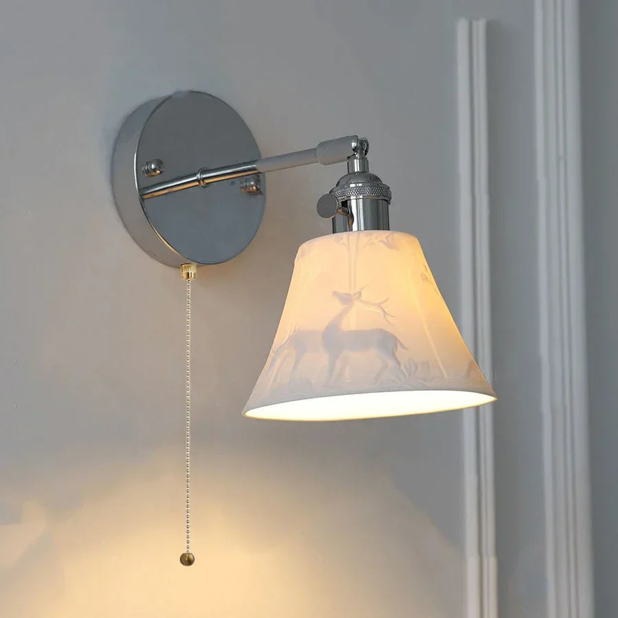 DecorBites™ Iron Ceramic LED Wall Light Modern Living Room Sconce Wandlamp