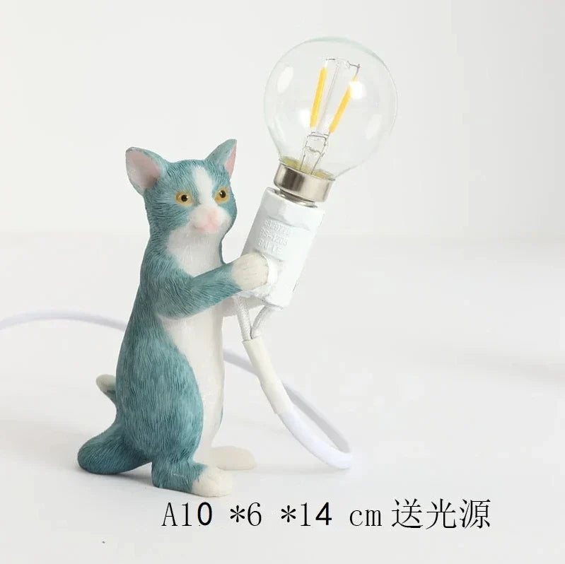 DecorBites™ Cat Resin Table Lamp for Children's Bedroom and Home Decor