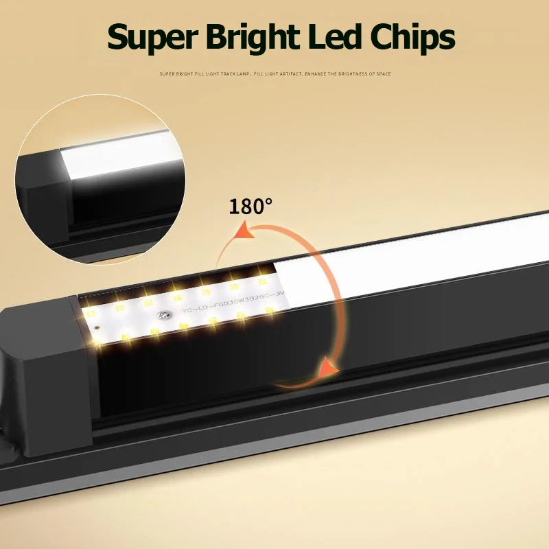 DecorBites™ LED Track Light Set: Rail Track Lamp, Floodlight, Chandelier for Home Decor.