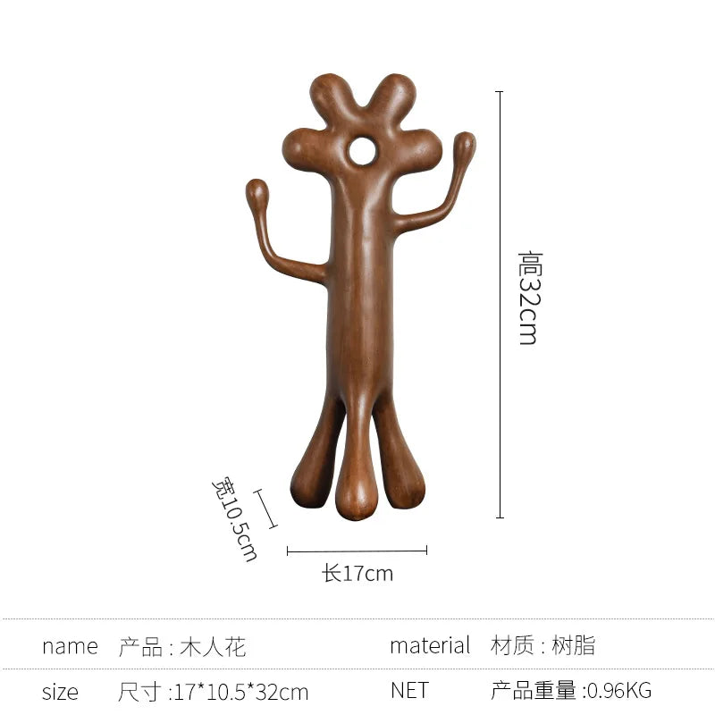 DecorBites™ Abstract Flower Man Alien Sculpture Home Decor Figurine
