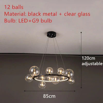 DecorBites™ Branching Bubbles Chandelier in Black and Gold for Modern Dining Room
