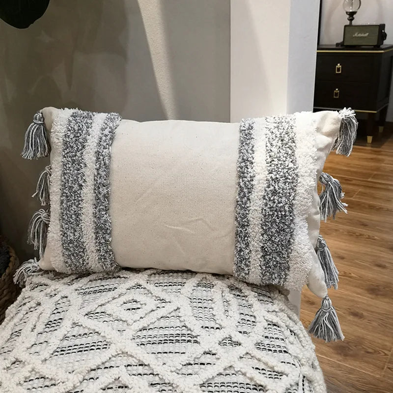 DecorBites™ Boho Style Tufted Cushion Cover for Living Room Sofa and Chair