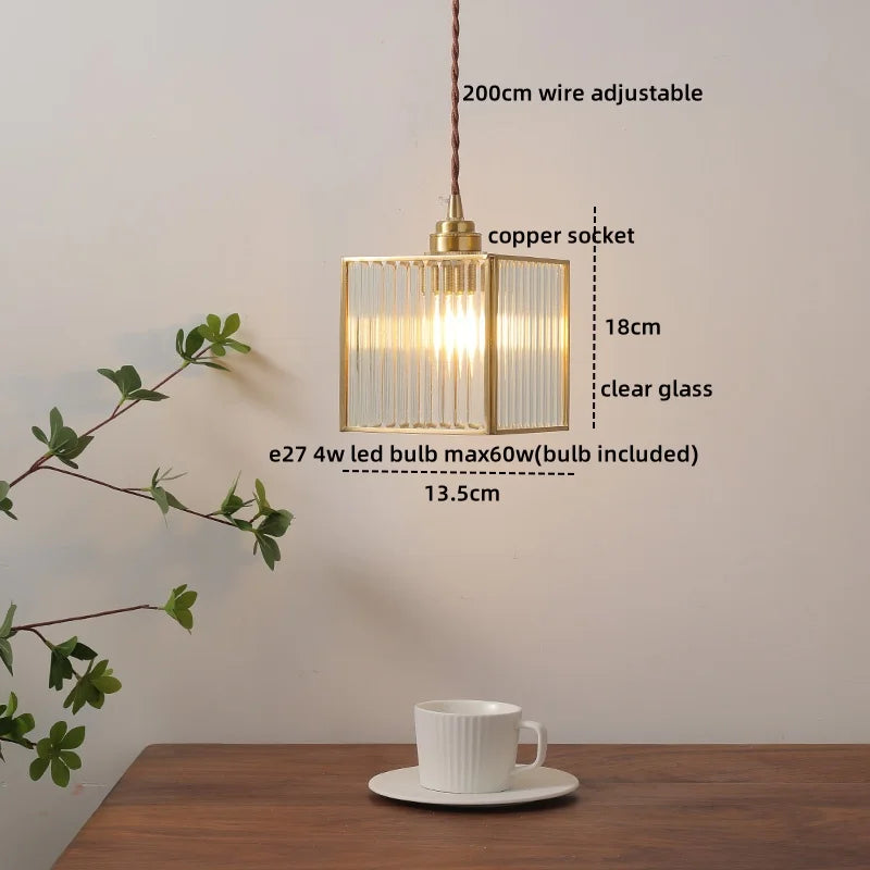 DecorBites™ Blue Glass LED Pendant Light - Modern Nordic Style for Bedroom, Living Room