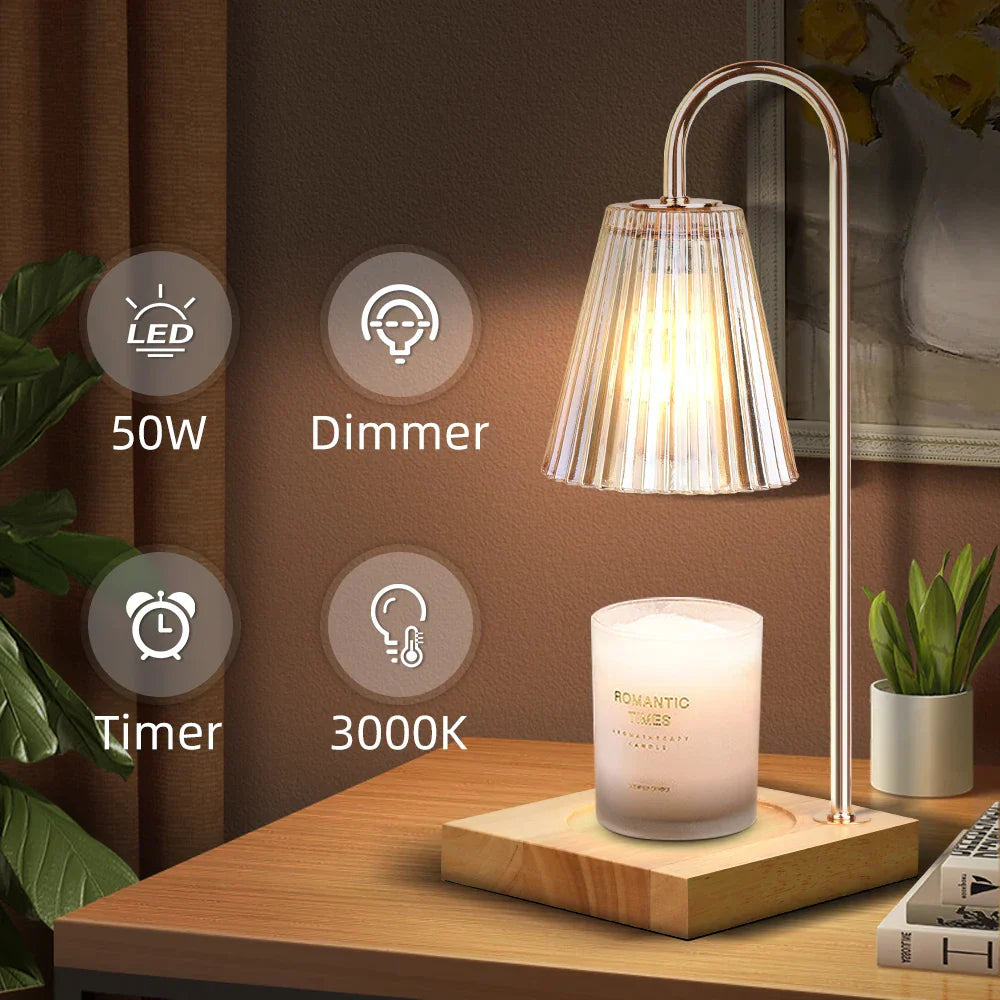 DecorBites™ Gold Wax Melting Candle Warmer with Timer for Modern Home Decor