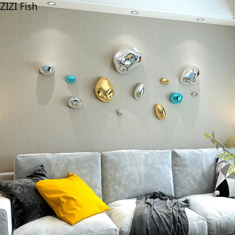 DecorBites™ 3D Gold Stone Wall Hanging Ornaments for Stylish Room Decor