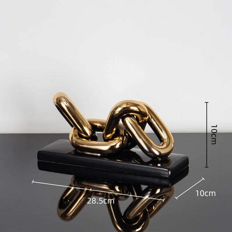 DecorBites™ Golden Chain Skeleton Lock Home Decoration Figurine
