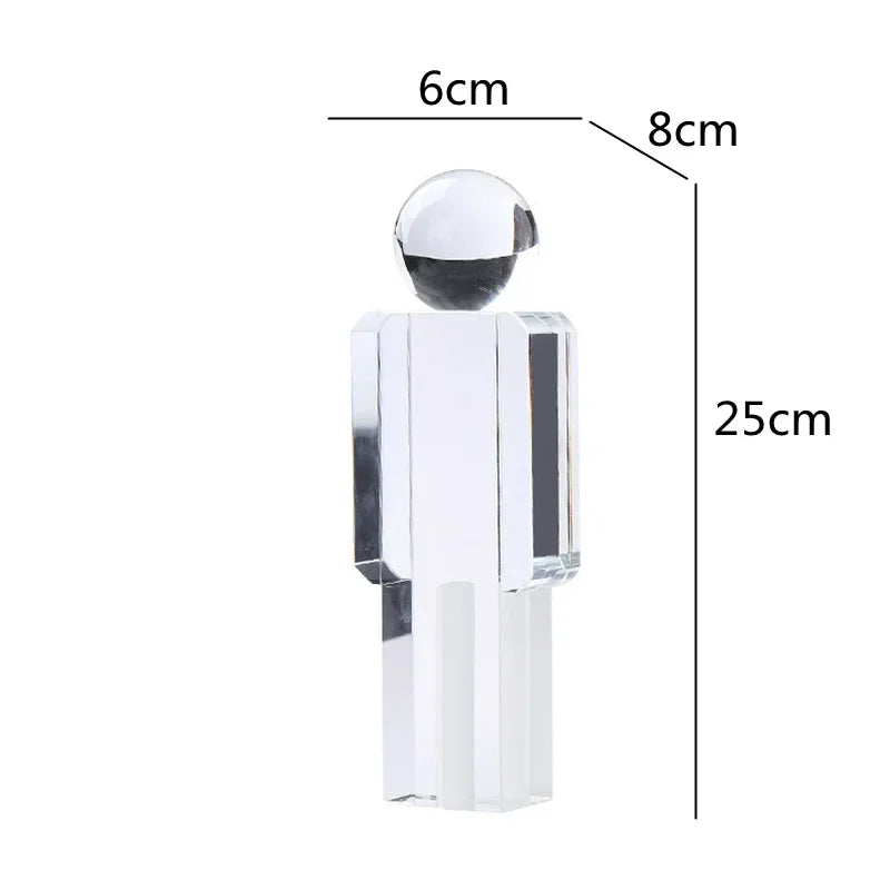 DecorBites™ Crystal Man Statue Glass Figure Sculpture Home Decor Ornaments