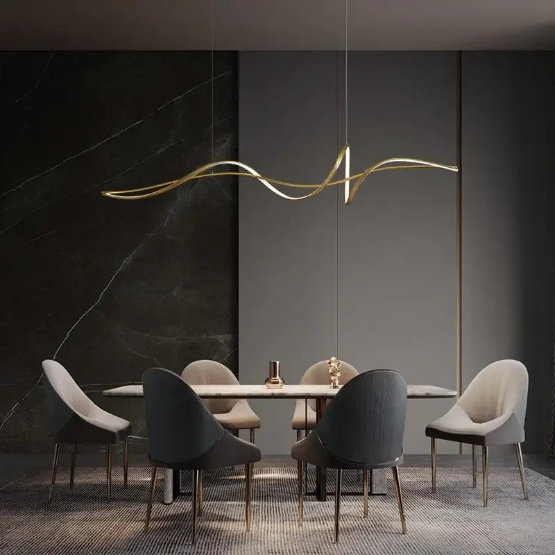 DecorBites™ Aluminum LED Chandelier: Modern Dining Island Light for Stylish Indoor Decoration