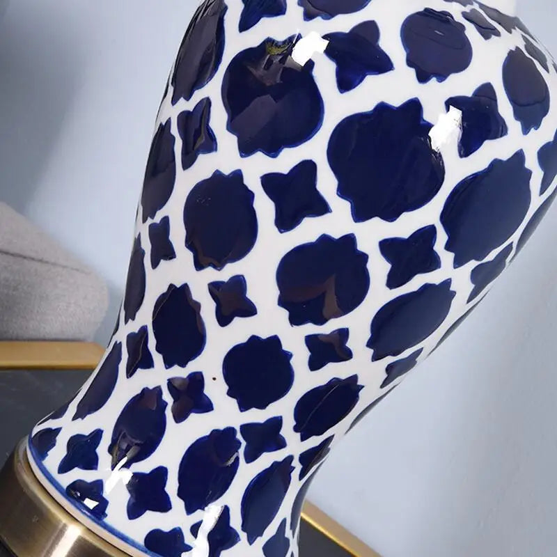 DecorBites™ Blue Ceramic Bedside Table Lamp
