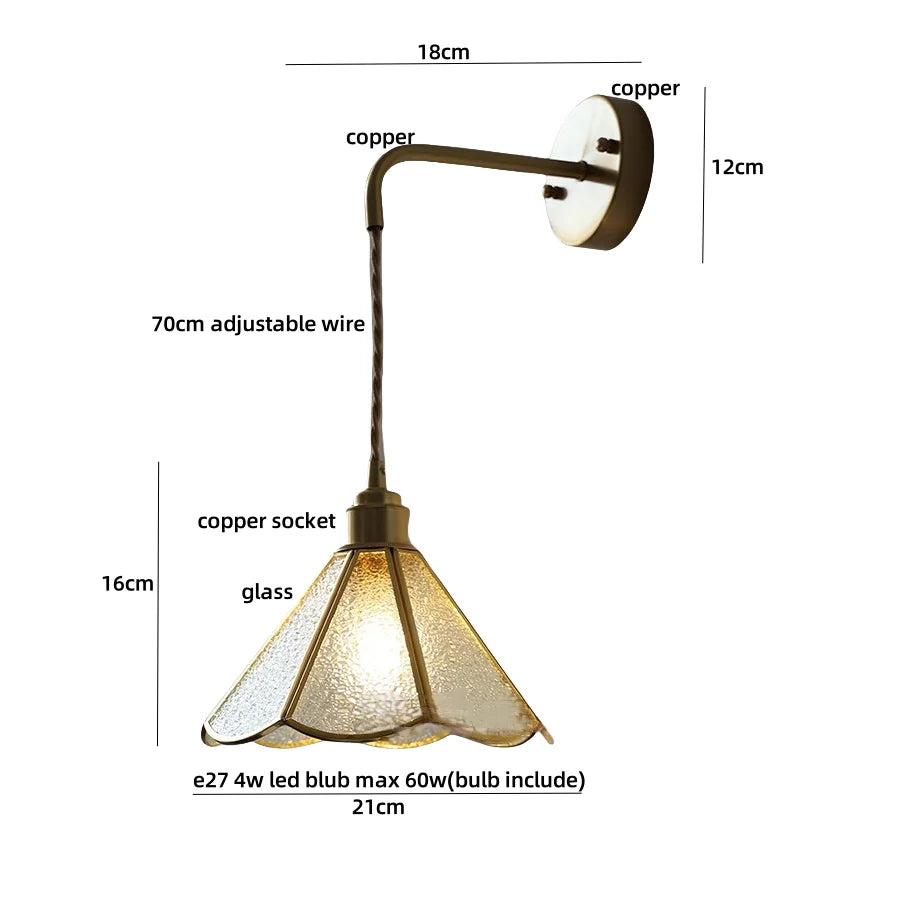 DecorBites™ Copper Adjustable LED Wall Light with Pull Chain Switch