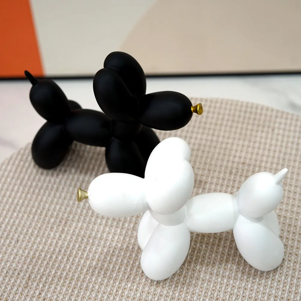 DecorBites™ Balloon Dog Sculpture Modern Decor Black White Pink Room Figurines