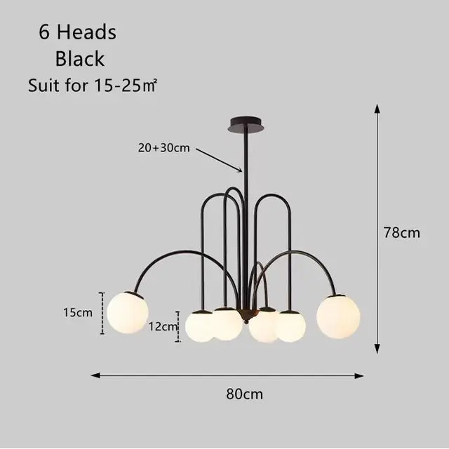 DecorBites™ Glass Ball Pendant Chandelier with LED for Dining Living Bar Kitchen Island