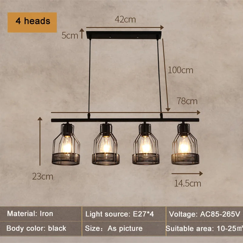 DecorBites™ Industrial Loft Chandelier for Living Room Bedroom Coffee Shop Dining Area
