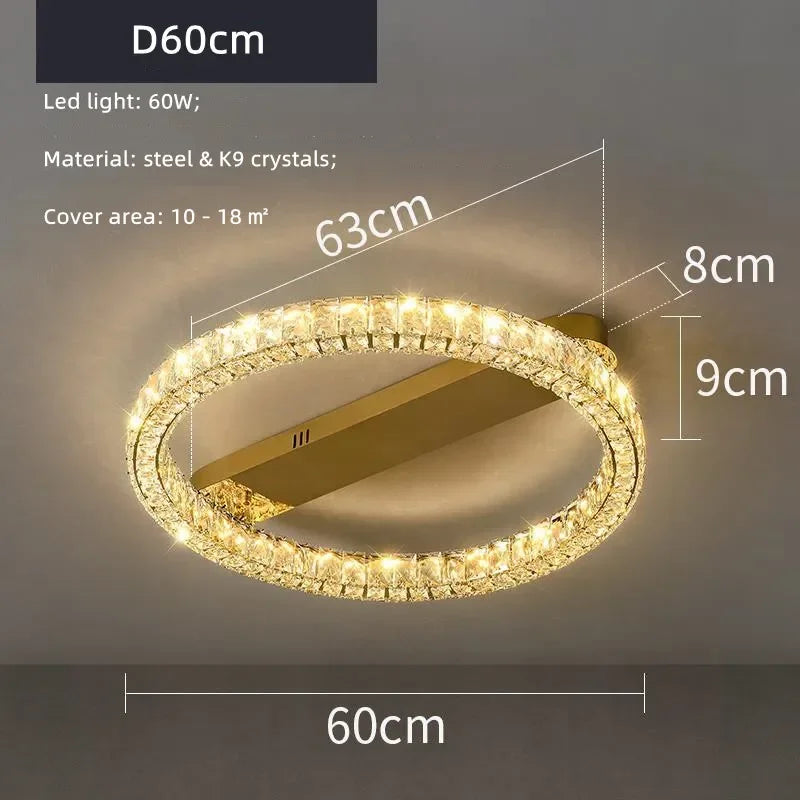 DecorBites™ Crystal Ceiling Chandelier LED Light Fixture for Home Decor