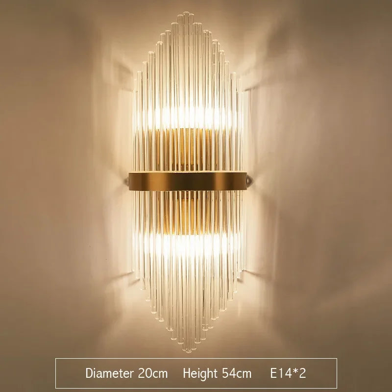 DecorBites™ Gold Crystal LED Wall Lights for Bedroom Living Room Home Decoration