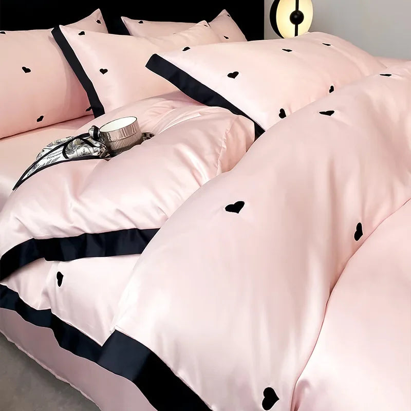DecorBites™ Lace Embroidered Cooling Comforter Cover Set - Silky Cozy Bedding Sets
