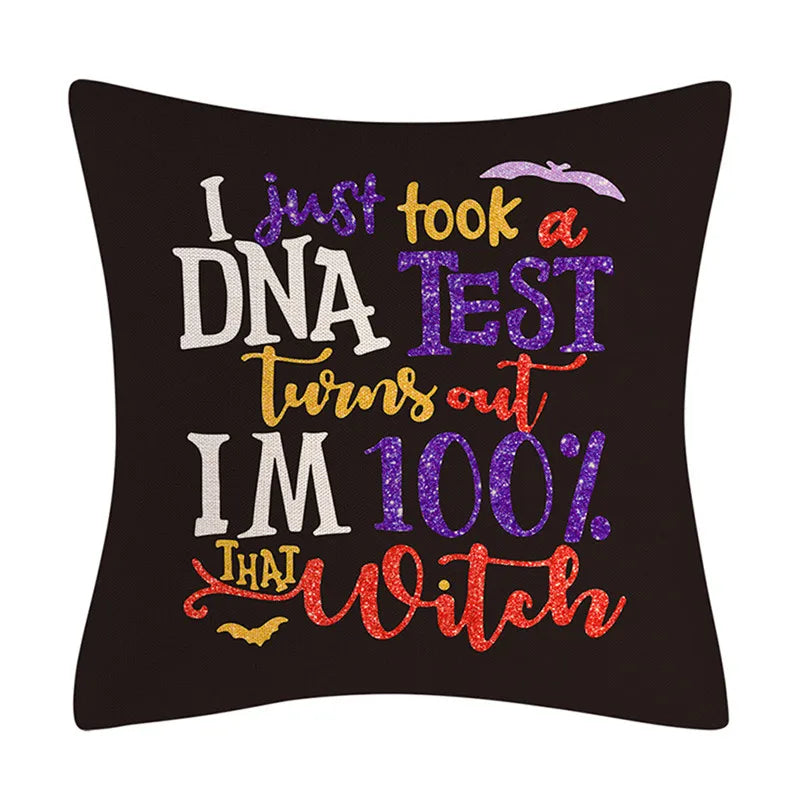 DecorBites™ Halloween Linen Cushion Cover for Living Room Decor and Sofa - Trick or Treat