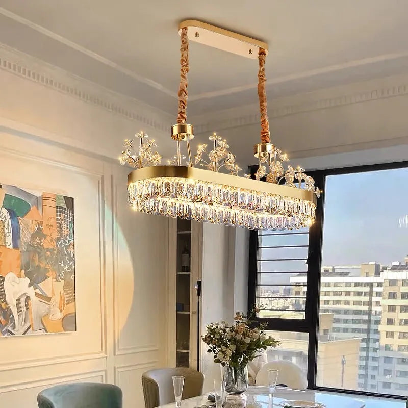 DecorBites™ Luxe Crystal Ceiling Chandelier - Elegant Home Decor Hanging Light for Living Room