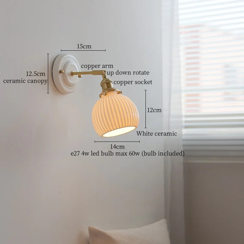 DecorBites™ Ceramic LED Wall Lamps - Minimalist Modern Nordic Design for Living Room, Bedroom, Mirror