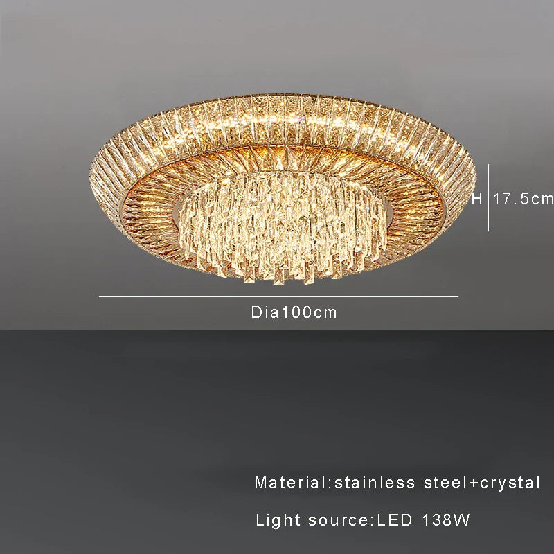 DecorBites™ Amber Crystal LED Ceiling Light for Luxurious Home Decor