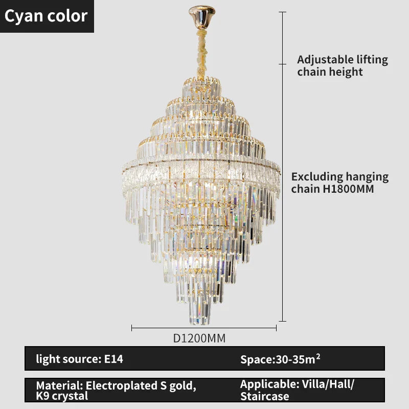 DecorBites™ Crystal Chandelier: Luxury Living Room Lamp, Modern Design, Elegant Lighting Option