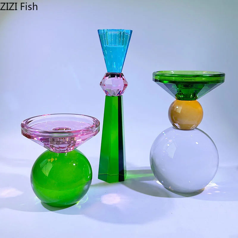 DecorBites™ Crystal Candle Holders: Romantic Candlestick & Wax Melt Burner for Modern Home Decor
