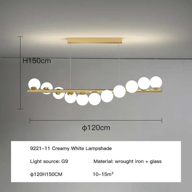 DecorBites™ Glass Ball Chandelier for Dining Room Kitchen Office Front Desk