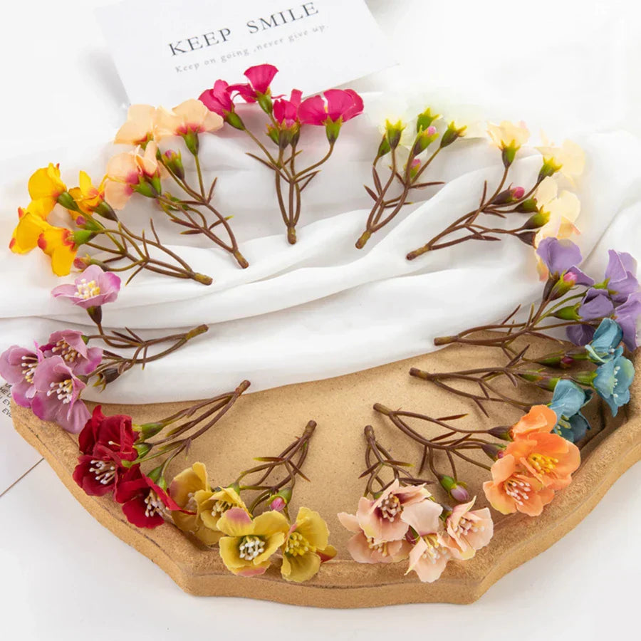DecorBites™ Artificial Flowers: Christmas Decor, Home Wedding Bouquet, Scrapbooking Bouquets