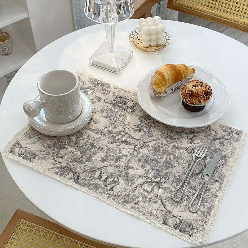 DecorBites™ Cotton Linen Meal Mat - Waterproof & Heat-insulating Kitchen Pad