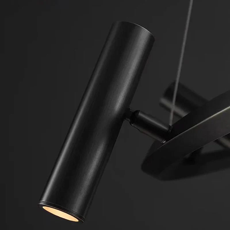 DecorBites™ Black Metal Chandelier: Minimalist Hanging Light for Dining Room, Kitchen, Bedroom.