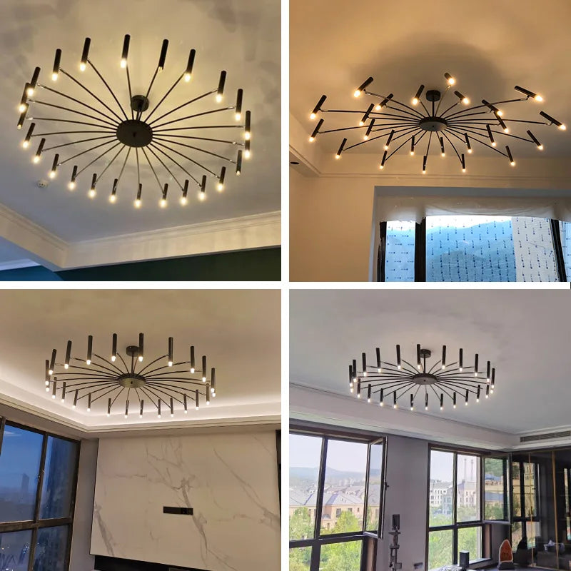 DecorBites™ LED Ceiling Chandelier: Minimalist Nordic Home Lighting for Living Room, Bedroom, Dining Area