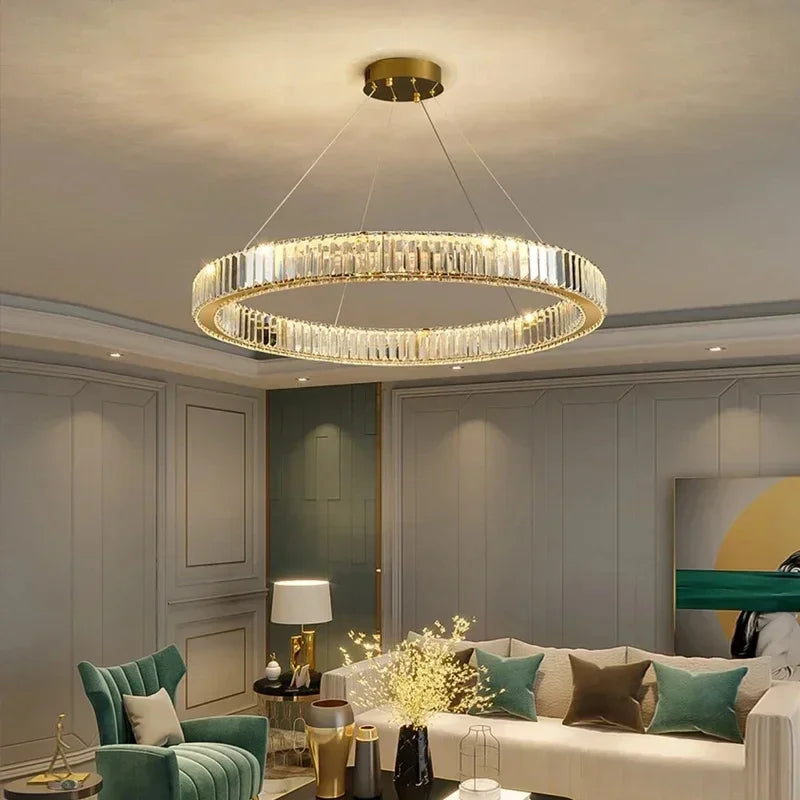 DecorBites™ Crystal Ceiling Pendant Chandelier for Luxury Room Decor