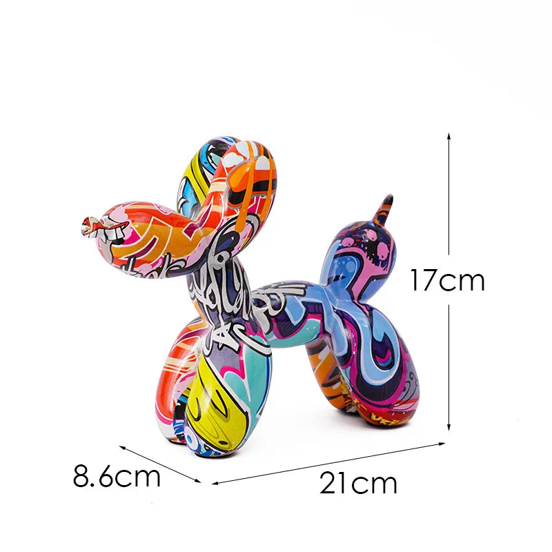 DecorBites™ Balloon Dog Sculpture Modern Decor Black White Pink Room Figurines