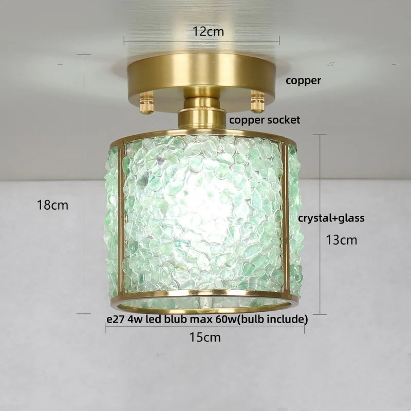 DecorBites™ Copper Canopy LED Ceiling Light Glass Crystal Nordic Modern Decor for Home