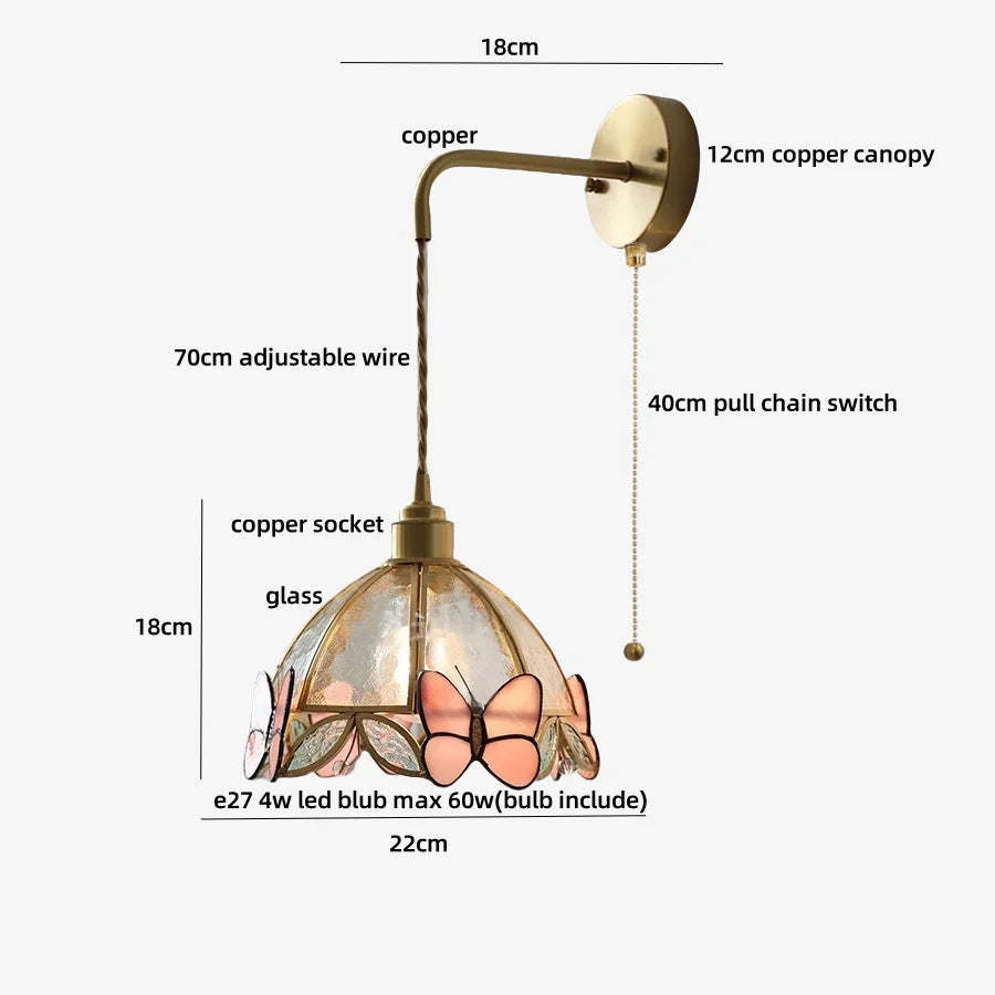 DecorBites™ Butterfly Glass LED Wall Lights - Modern Nordic Style Bedside Lamp