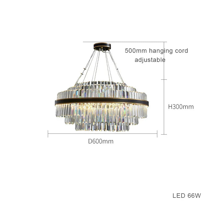 DecorBites™ Black LED Crystal Chandelier for Dining Room Luxury Design