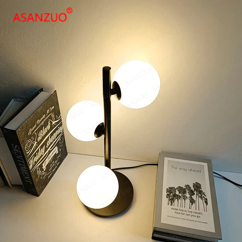 DecorBites™ LED Gold Table Lamp with Milk White Glass Lampshade