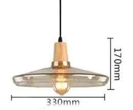 DecorBites™ Glass & Wood Pendant Light: Modern Nordic Hanging Lamp for Bar, Table, Dining - Gray Retro Decor