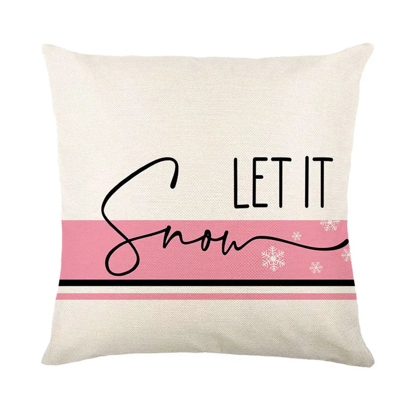 DecorBites™ Christmas Santa Claus Linen Pillowcase - Sofa Cushion Cover, Decorative Living Room Pillow Cover