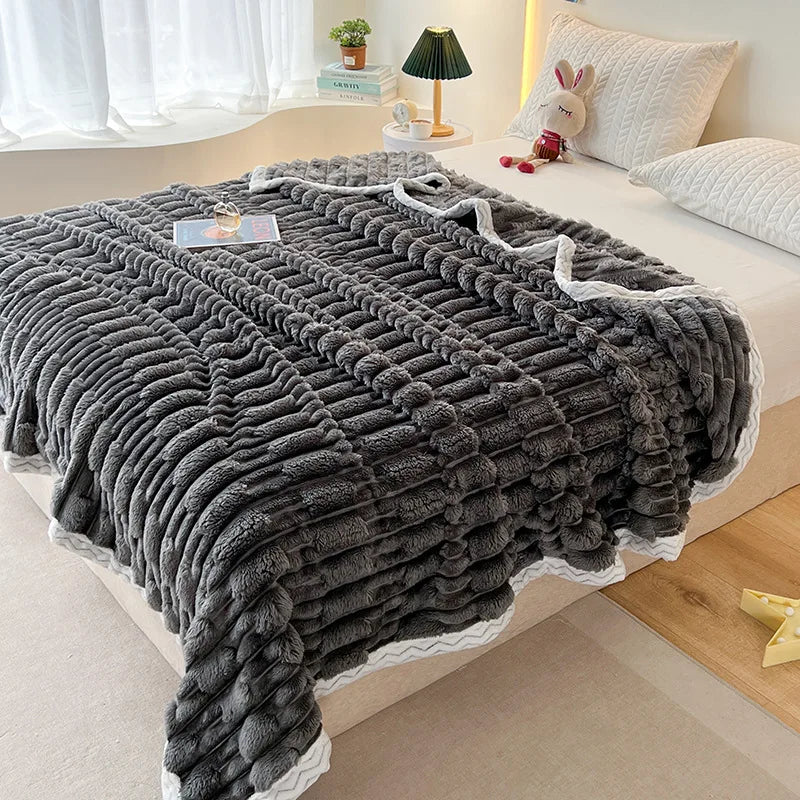 DecorBites™ Bamboo Velvet Blanket: Soft Flannel Sofa Cover & Shawlecessory