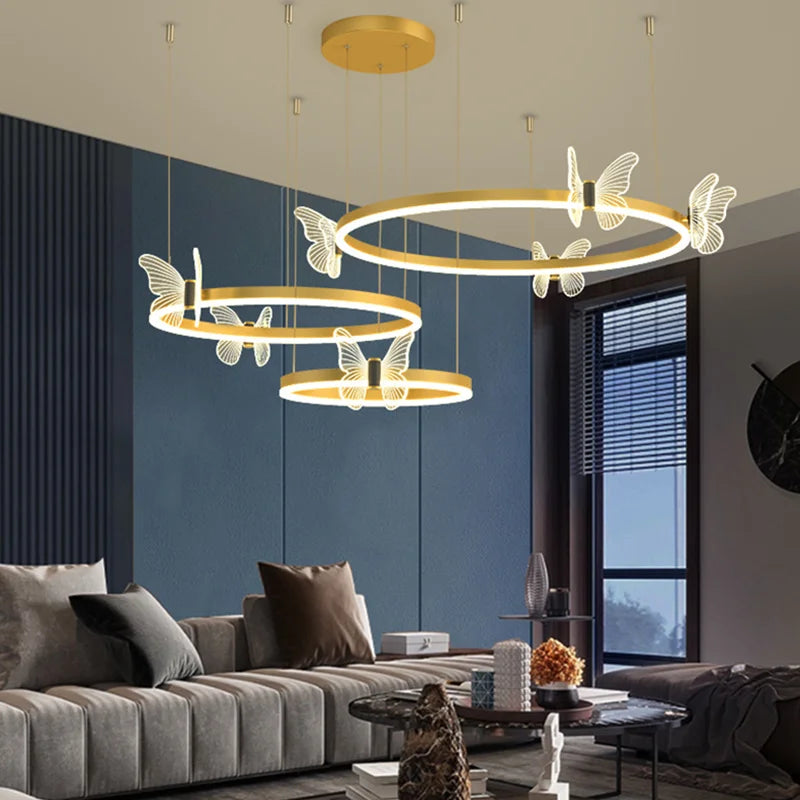 DecorBites™ LED Butterfly Chandelier Pendant Light for Modern Living Room