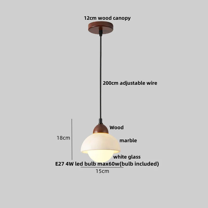 DecorBites™ LED Pendant Lights Bulgari Stone Adjustable Steel Hang Lamp Lighting
