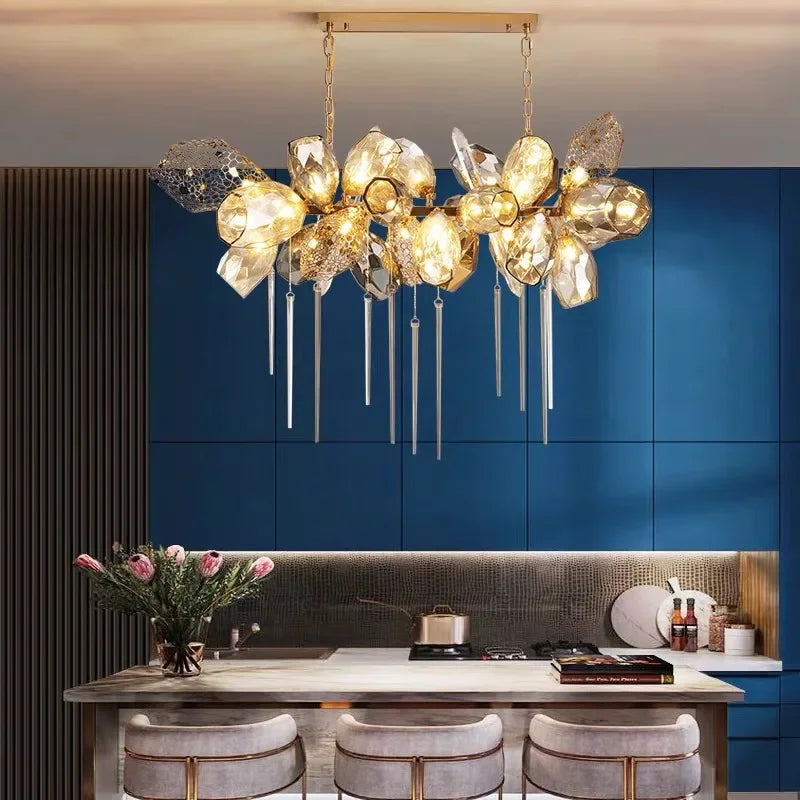 DecorBites™ Crystal Duplex Chandelier - Modern Designer Living Room Lighting