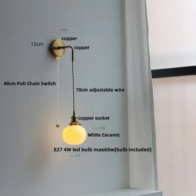 DecorBites™ Clear Glass LED Wall Light | Modern Adjustable Nordic Copper Lamp Fixtures