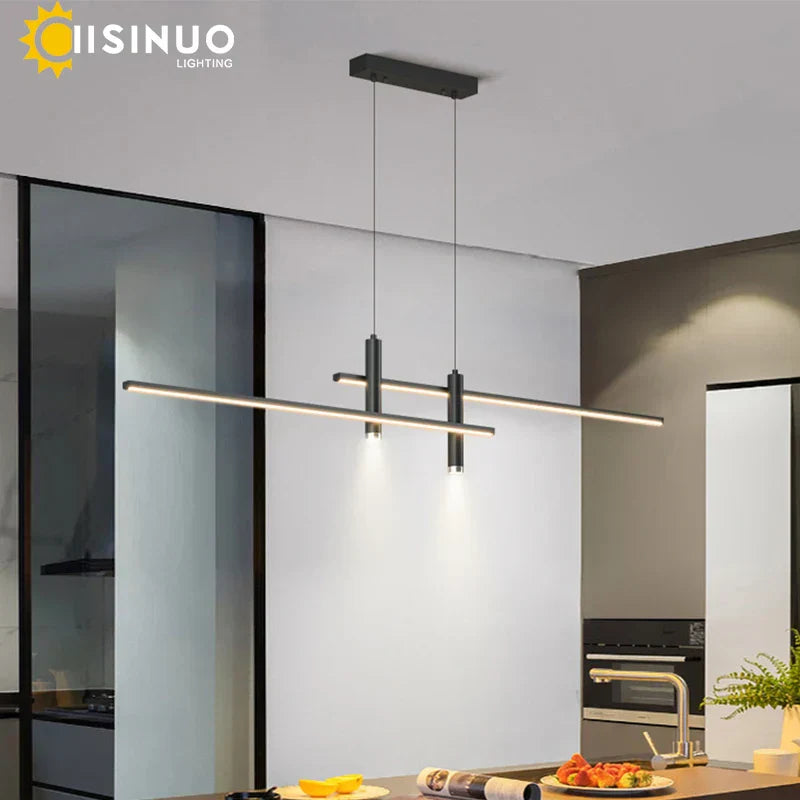 DecorBites™ Adjustable LED Pendant Light in Black/Gold for Office Dining Living Room