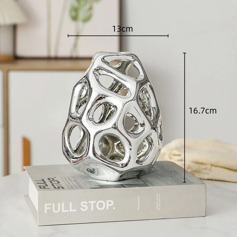 DecorBites™ Geometric Golden Hollow Abstract Sphere Sculpture Decor for Home