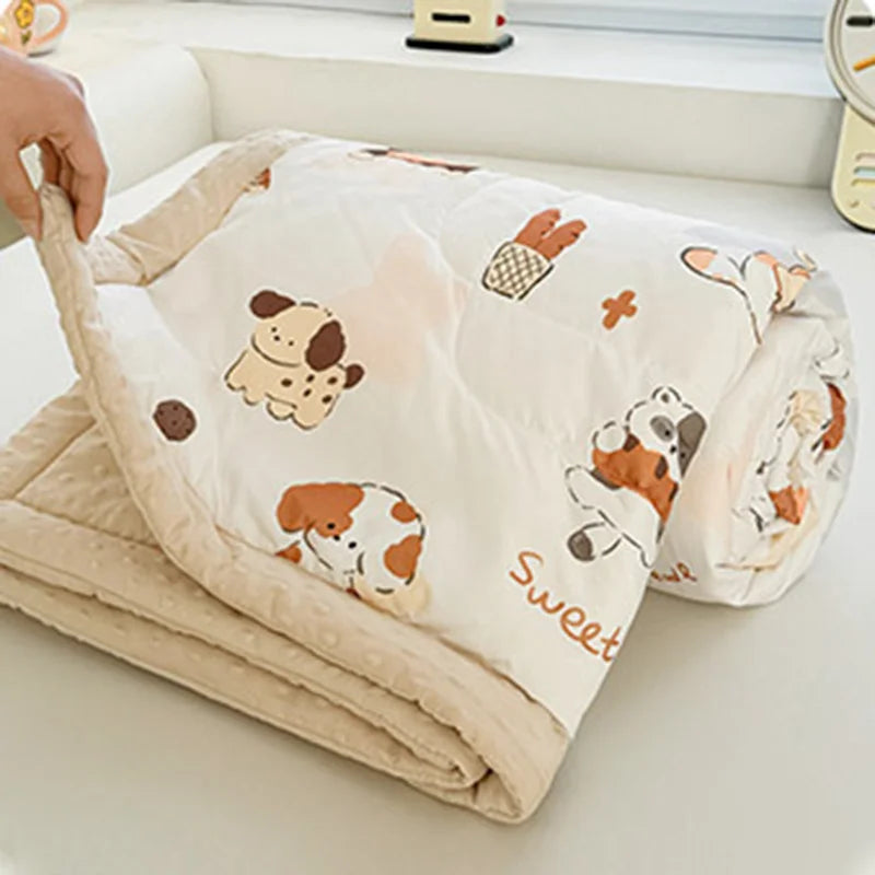 DecorBites™ Cartoon Pattern Summer Comforter: Skin-Friendly Breathable Quilt for Kids & Adults